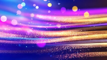 Poster - Diagonal lines of light and create a dynamic background futuristic abstract particles with bokeh effect video 4k