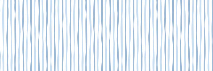 Poster - Wide coastal white and blue sophisticated vertical vector stripes, retro elegant traditional texture banner, wavy stripe abstract print cover design
