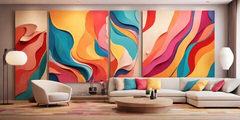 Aufkleber - Abstractions Abstract shapes and colors, which can range from bright vibrant colors to calm colors, are preferred choices for decoration