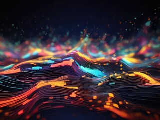 Aufkleber - A vibrant abstract background featuring hues of blue and yellow