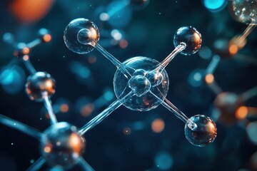 Poster - Molecular structure representation showcasing intricate bonding in a scientific illustration