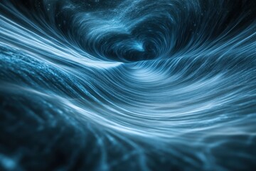 Poster - Swirling blue energy creates a mesmerizing cosmic vortex in deep space exploration
