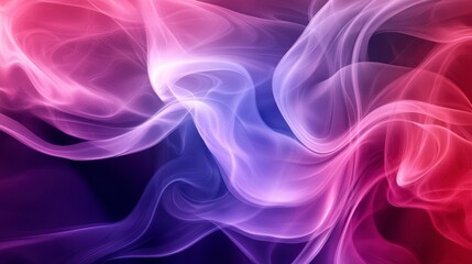 Poster - Abstract swirling smoke in vibrant pink, purple, and blue hues against a dark background.