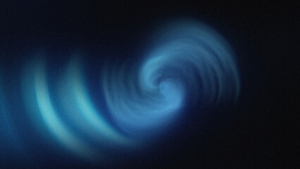 Poster - Abstract blue swirl against a dark background creating a dreamy and ethereal visual experience here now