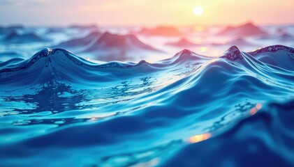 Fototapete - Abstract wavy lines, calming ocean-like texture, wallpaper, undulating, elegant