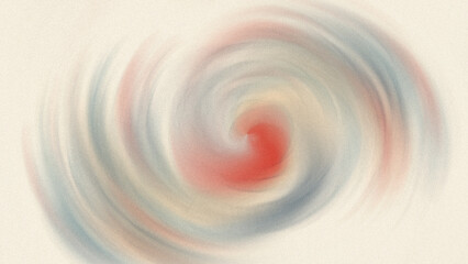Poster - Abstract blurred image featuring a swirling vortex of white gray and red colors with soft gradients