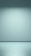 Poster - A wall with a blue background and a white wall. The wall is empty and has a light shining on it
