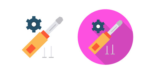 Canvas Print - gear vector icon