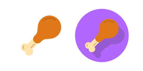 Canvas Print - chicken leg vector icon
