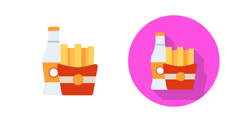 Canvas Print - french fries vector icon