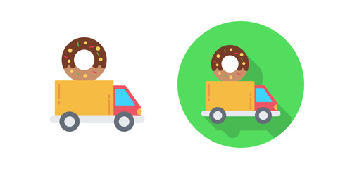 Canvas Print - delivery truck vector icon