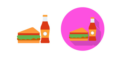Canvas Print - junk food vector icon