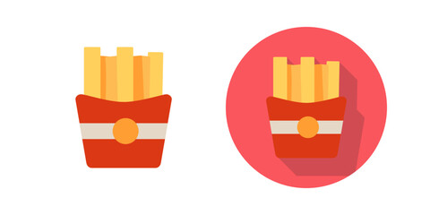 Canvas Print - fries vector icon
