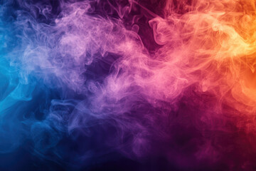 Poster - An abstract image of swirling smoke with vibrant gradients of blue, pink, purple, and orange hues.