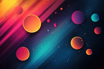 Poster - abstract digital artwork featuring colorful spheres and cosmic gradients