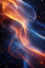 Poster - elegant swirling abstract art with glowing light effects and vibrant hues