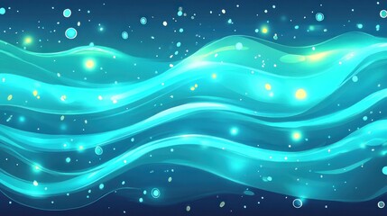Wall Mural - Abstract ethereal waves of luminous turquoise.