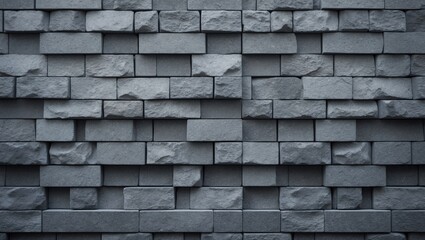 Poster - Gray stone brick wall pattern for architectural background
