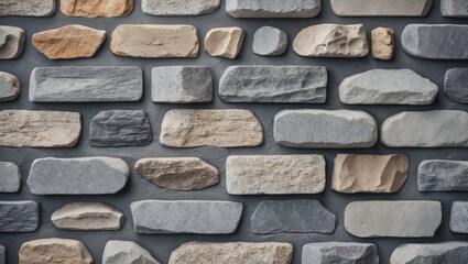 Poster - textured gray stone wall backdrop