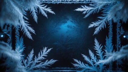 Poster - Ice Crystal Frost Pattern on Window