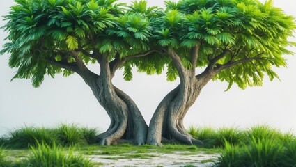 Aufkleber - Isolated tropical tree with white background