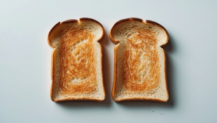 Poster - Two slices of toasted bread isolated on a background