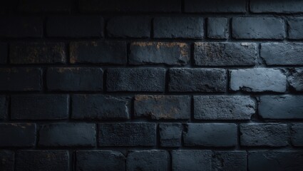 Poster - Black brick texture as background for an empty wall
