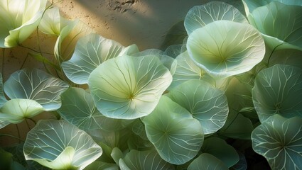 Aufkleber - Abstract floral pattern featuring petal veins and natural textures as background