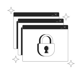 Aufkleber - access denied line onboarding ui illustration. security, privacy, user data protection. sparkles bro