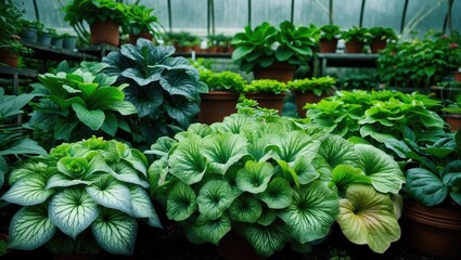 Aufkleber - Diverse Begonia Species in a Garden Setting