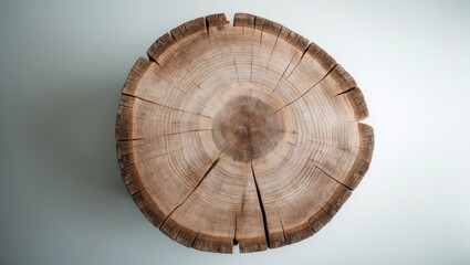 Aufkleber - Bird's-eye view of a tree stump with rings