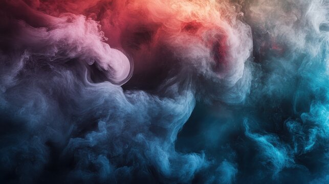 Curving fog wave element on a color swirl backdrop