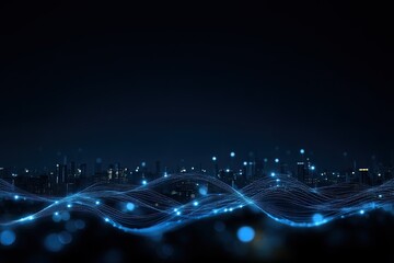 Poster - abstract digital cityscape at night
