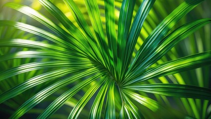Poster - Vibrant green leaf and banana texture with tropical patterns for summer nature design