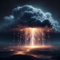 Wall Mural - A thundercloud the surrounding air-2