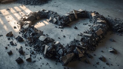 Poster - Burnt paper and cardboard texture with ash effects