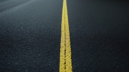 Poster - Abstract asphalt surface with yellow and white pavement lines