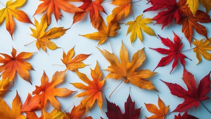 Poster - Autumn painting featuring vibrant leaves and colorful patterns