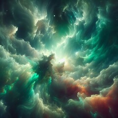 Wall Mural - Nebula clouds forming abstract patterns