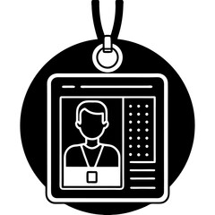 Wall Mural - vector silhouette icon of a business person with a key, a symbol of service