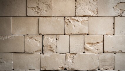 Poster - Background featuring an antique brick wall in pastel cream tones