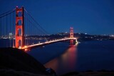 Night cityscape, illuminated buildings, San Francisco Bay, city, architecture