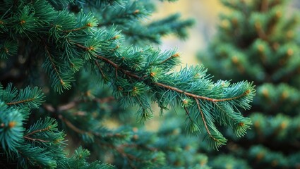 Poster - Background with Christmas pattern and abstract texture featuring pine and fir trees