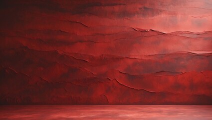 Poster - Handcrafted red watercolor background with textured fabric and abstract paint splash for Christmas design