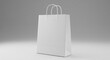© rdkcho - Blank White Paper Shopping Bag Mockup on Gray Background - Retail Branding Template