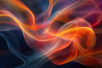 Poster - Colorful abstract swirl of light flowing through dark background at twilight