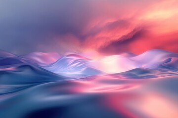 Poster - Vibrant sunset reflections on smooth ocean waves create a serene atmosphere