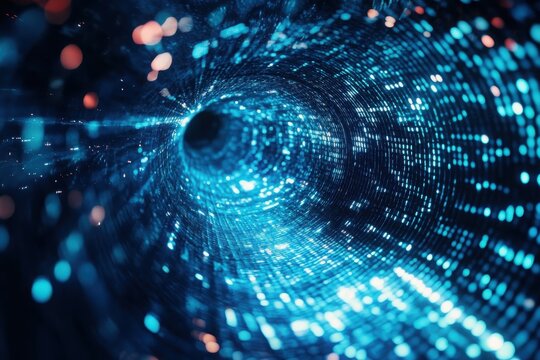 Spinning glitch wave element on a glowing tone backdrop