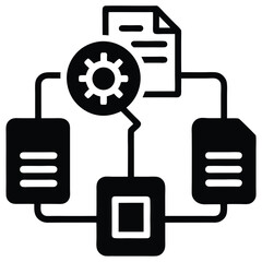 Wall Mural - cloud computing concept vector illustration with a round blue button as a technology network symbol 