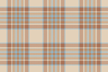 Poster - seamless plaid pattern. classic tartan print in neutral beige, brown and blue tones. ideal for backg